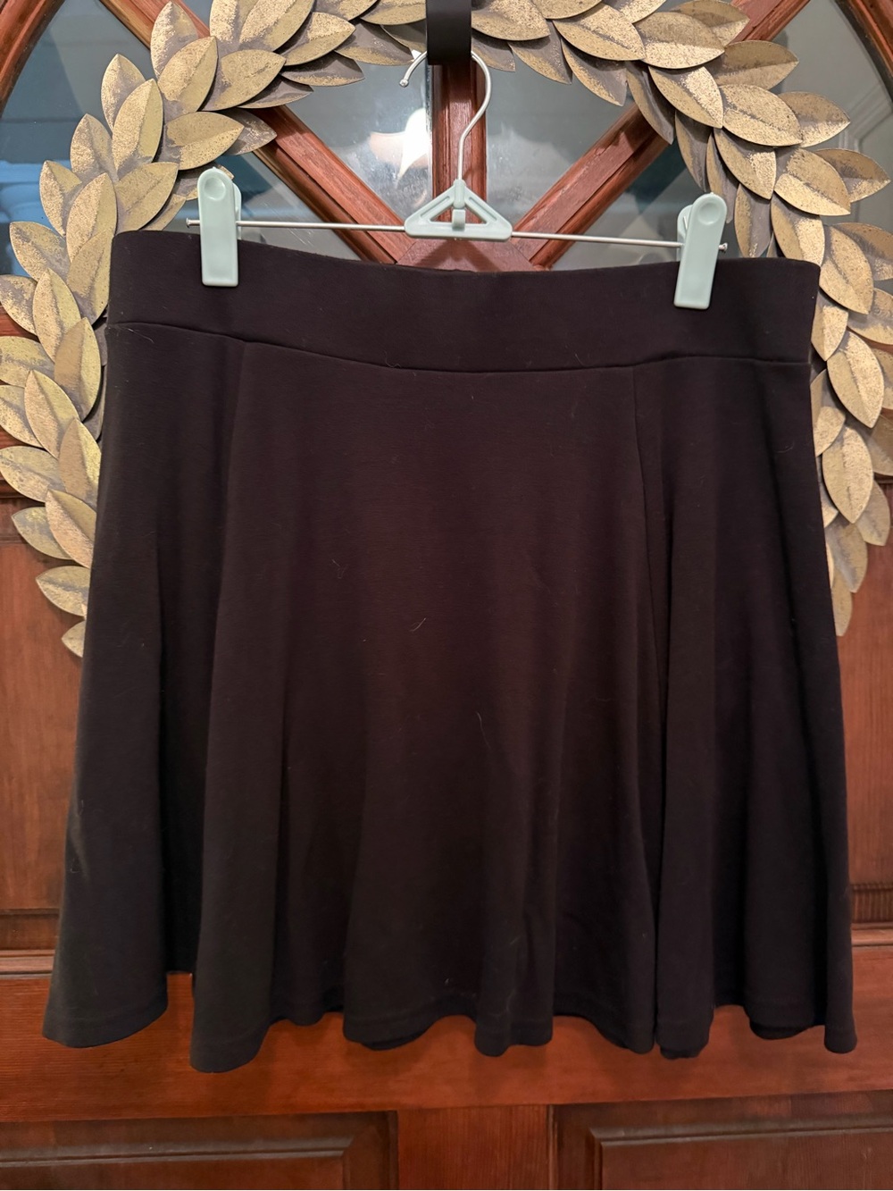 Divided Black Flared Skater Skirt